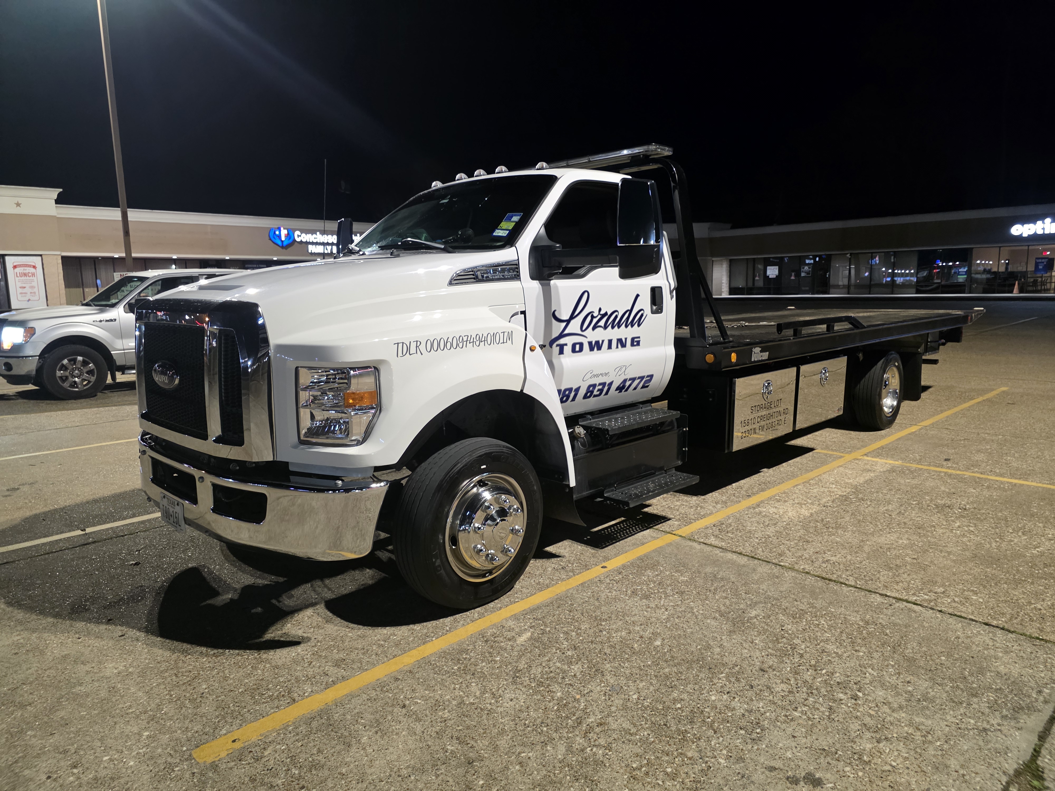 Night fleet duty in parking lot